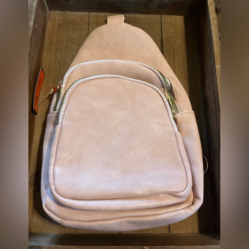 Pink Women’s Leather Backpack Sling Bag - Unbranded
